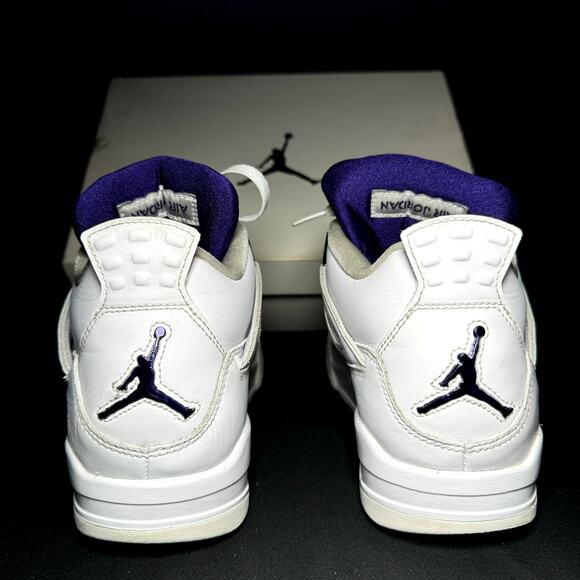 Size 7.5 - Nike Air Jordan 4 Retro Purple Metallic 2020 Men's Shoes - Picture 5 of 8